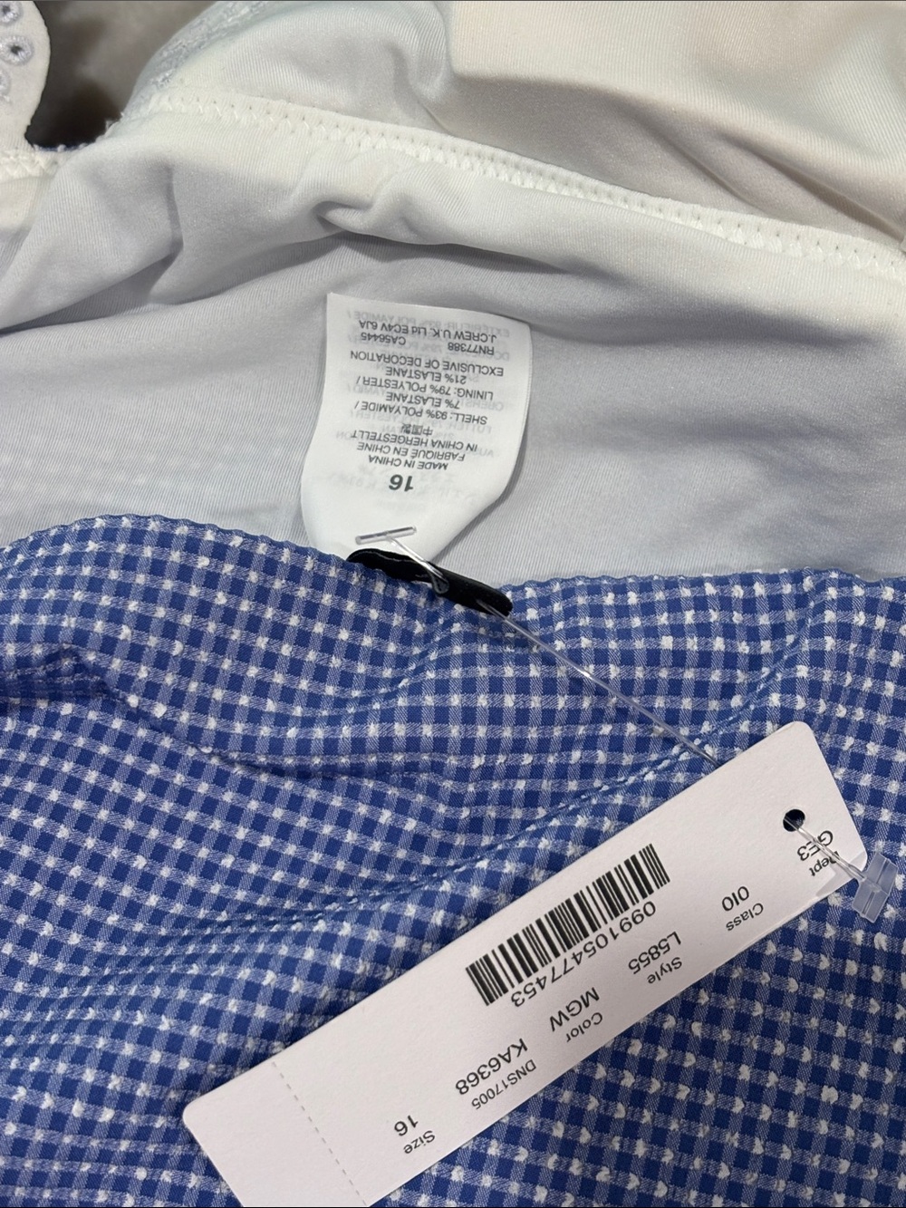 J. Crew Blue Gingham Halter One-Piece Swimsuit - Picture 5 of 6